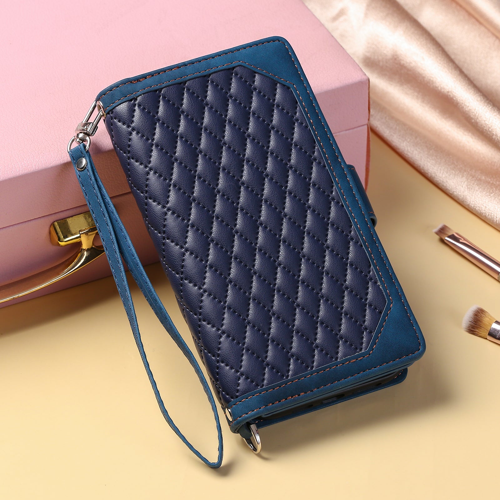 For Samsung Galaxy M54 5G / F54 5G PU Leather Phone Case Rhombus Pattern Imprinted Zipper Pocket Wallet Stand Cover with Strap For Samsung Galaxy M54 5G / F54 5G PU Leather Phone Case Rhombus Pattern Imprinted Zipper Pocket Wallet Stand Cover with Strap